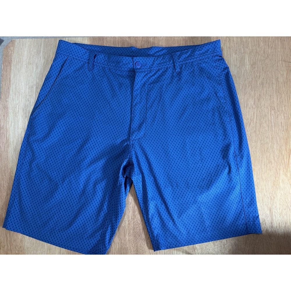 FootJoy Golf Shorts Stretch Geometric Print Mens 36 Large Blue 10" Inseam Preppy